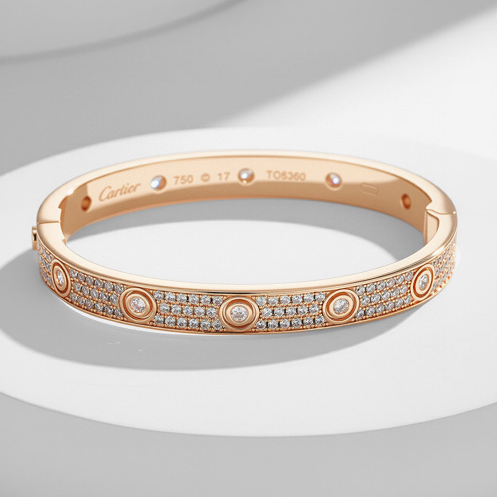 [LORA] LOVE BRACELET 6.1MM DIAMOND-PAVED 10 BIG DIAMONDS