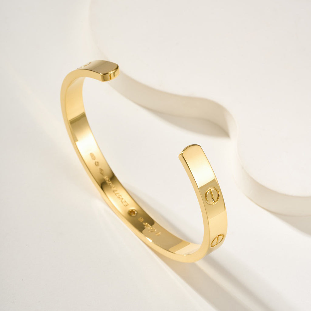 [LORA] LOVE BRACELET 6.1MM 1 DIAMOND OPEN CUFF