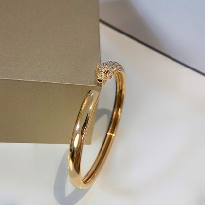 [LORA] PANTHERE HALF DIAMOND OPEN BRACELET