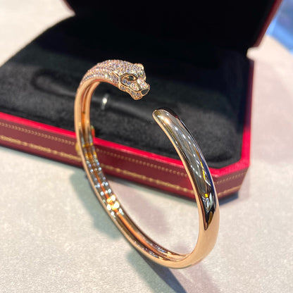 [LORA] PANTHERE HALF DIAMOND OPEN BRACELET