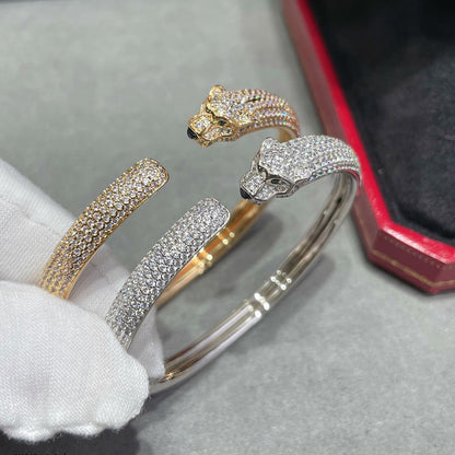 [LORA] PANTHERE FULL DIAMOND OPEN BRACELET