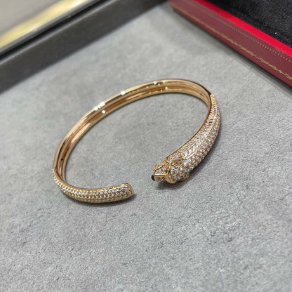 [LORA] PANTHERE FULL DIAMOND OPEN BRACELET