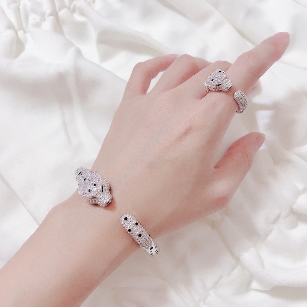 [LORA] PANTHERE BIG BRACELET DIAMONDS