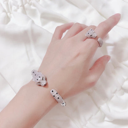 [LORA] PANTHERE BIG BRACELET DIAMONDS