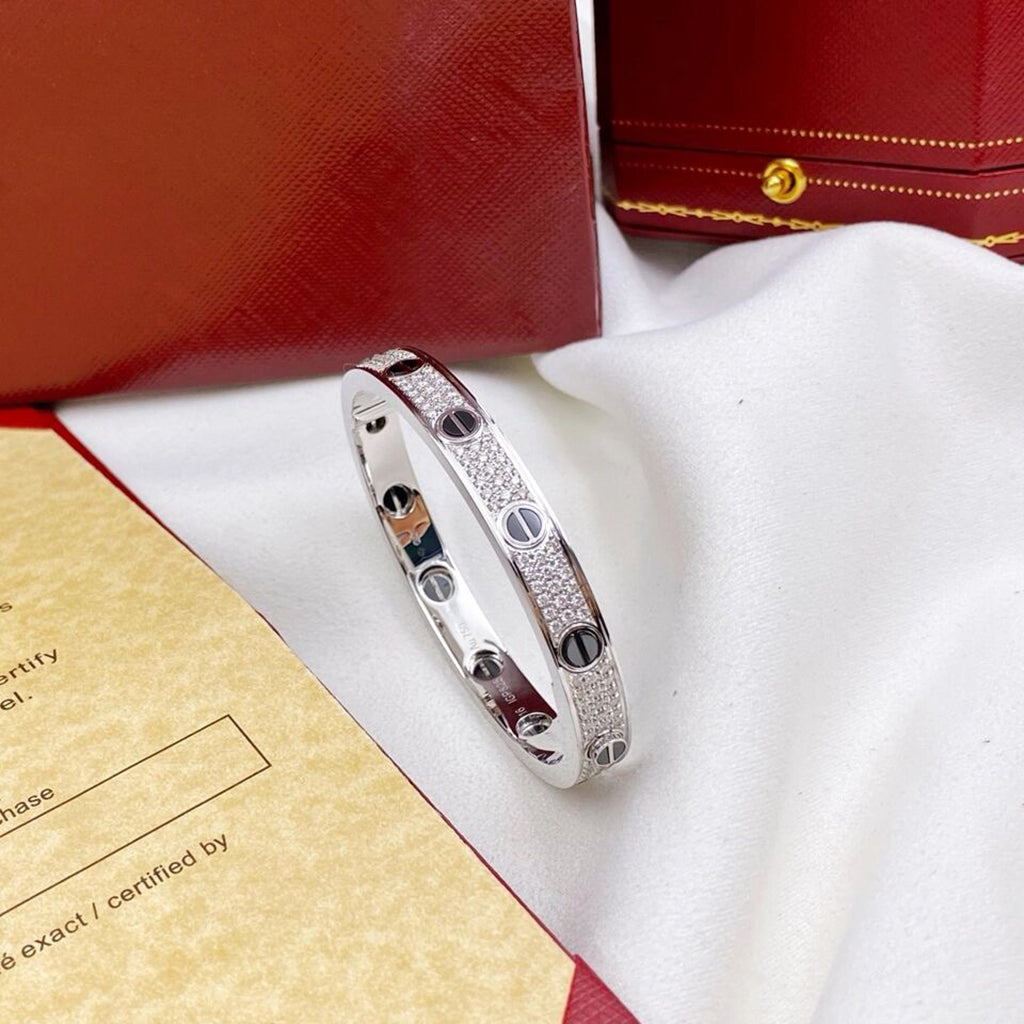 [LORA] LOVE BRACELET 6.1MM DIAMOND-PAVED CERAMIC