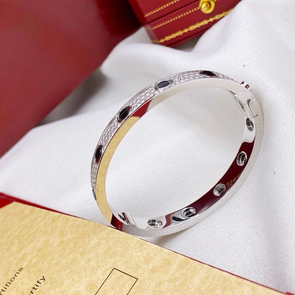 [LORA] LOVE BRACELET 6.1MM DIAMOND-PAVED CERAMIC