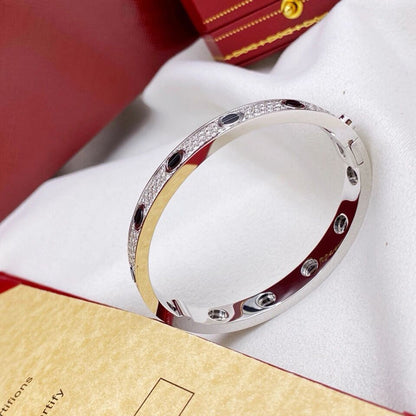 [LORA] LOVE BRACELET 6.1MM DIAMOND-PAVED CERAMIC