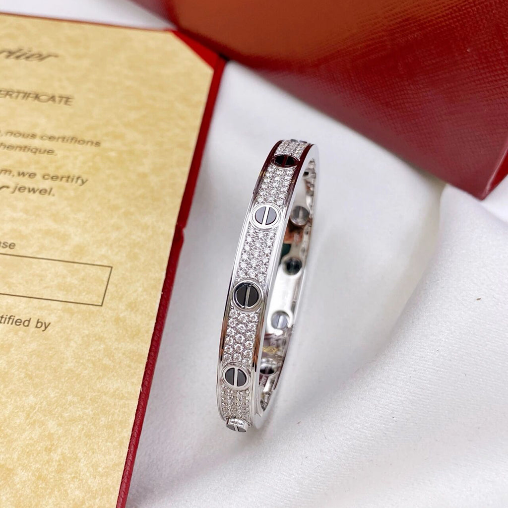 [LORA] LOVE BRACELET 6.1MM DIAMOND-PAVED CERAMIC