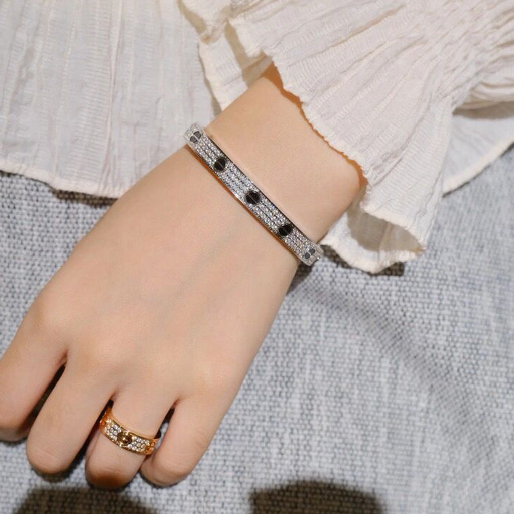 [LORA] LOVE BRACELET 6.1MM DIAMOND-PAVED CERAMIC