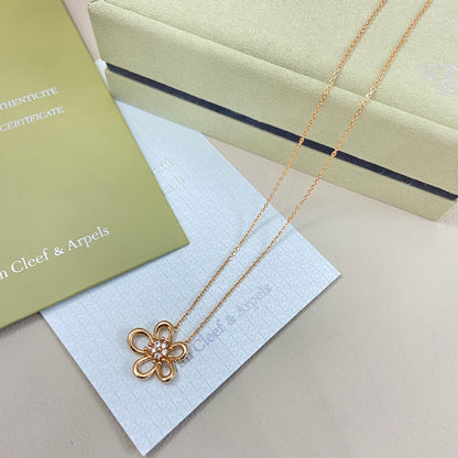 [LORA]FLOWERLACE NECKLACE 5 DIAMONDS