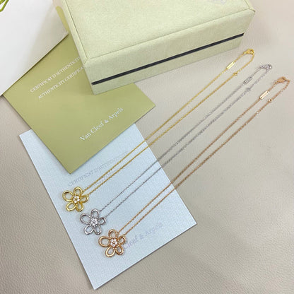 [LORA]FLOWERLACE NECKLACE 5 DIAMONDS