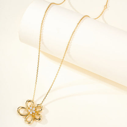 [LORA]FLOWERLACE NECKLACE 5 DIAMONDS