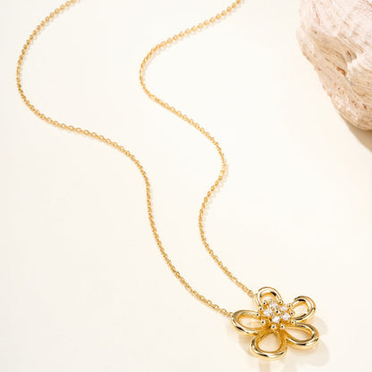 [LORA]FLOWERLACE NECKLACE 5 DIAMONDS