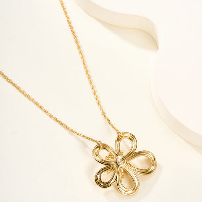 [LORA]FLOWERLACE NECKLACE 5 DIAMONDS
