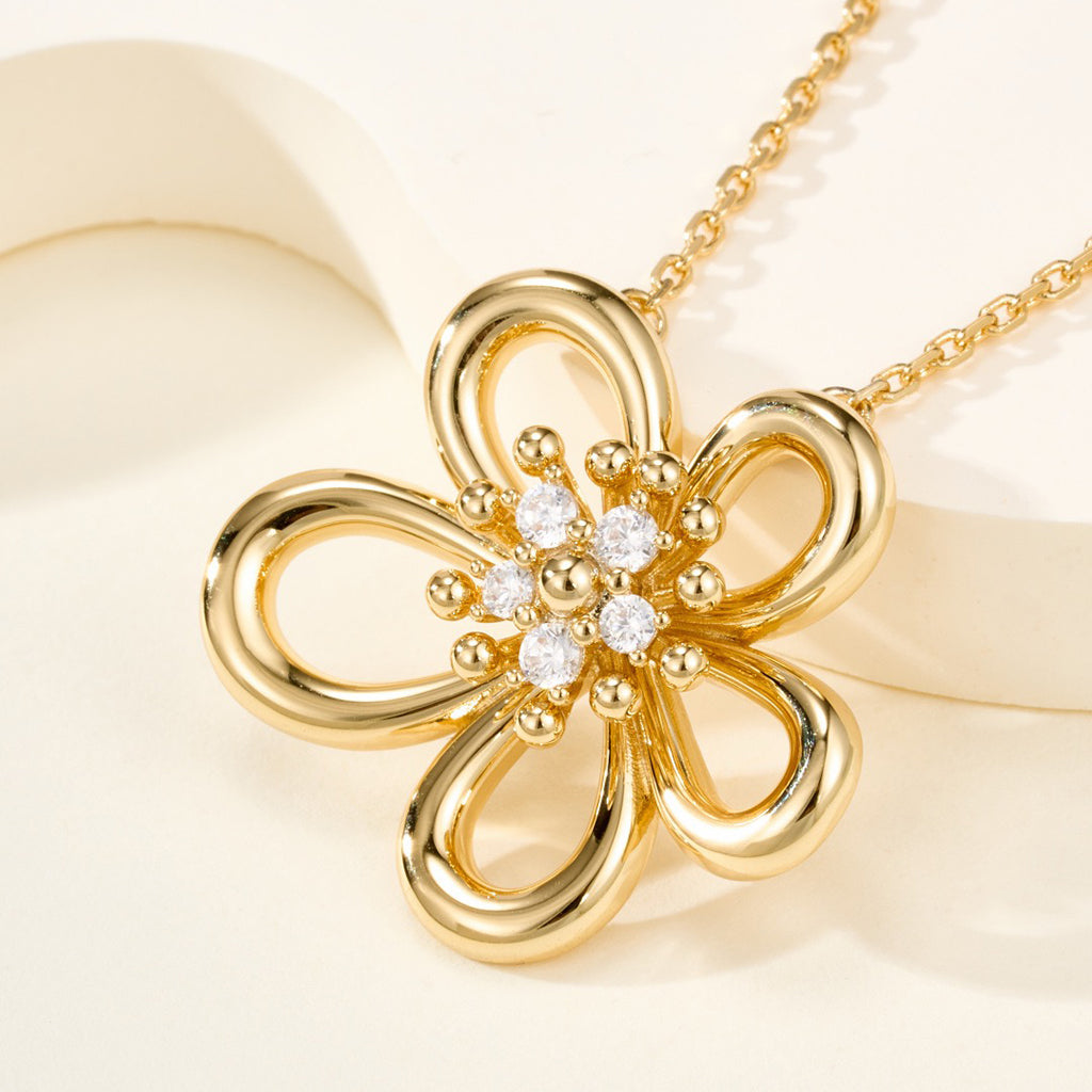 [LORA]FLOWERLACE NECKLACE 5 DIAMONDS