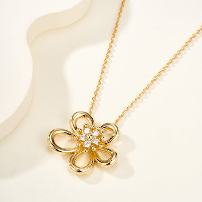 [LORA]FLOWERLACE NECKLACE 5 DIAMONDS