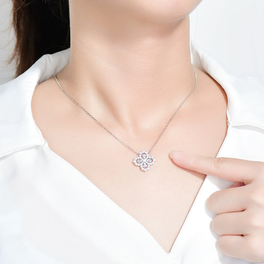 [LORA]LOOP NECKLACE FULL MOTIF DIAMOND 16MM MULTIPLE COLORS