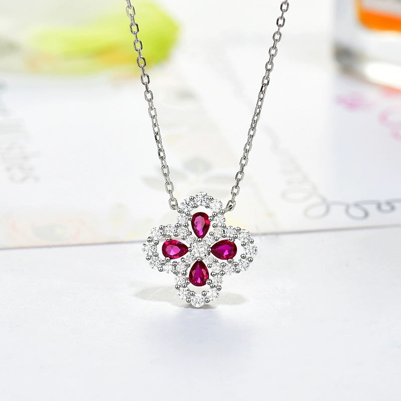 [LORA]LOOP NECKLACE FULL MOTIF DIAMOND 16MM MULTIPLE COLORS