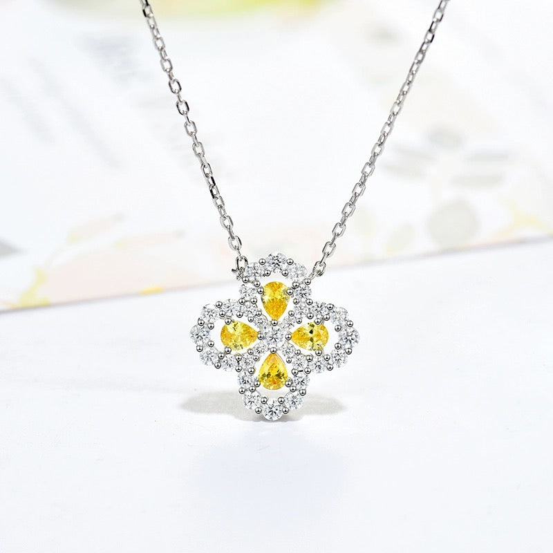 [LORA]LOOP NECKLACE FULL MOTIF DIAMOND 16MM MULTIPLE COLORS