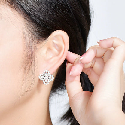 [LORA]LOOP EARRINGS FULL MOTIF DIAMOND 16MM