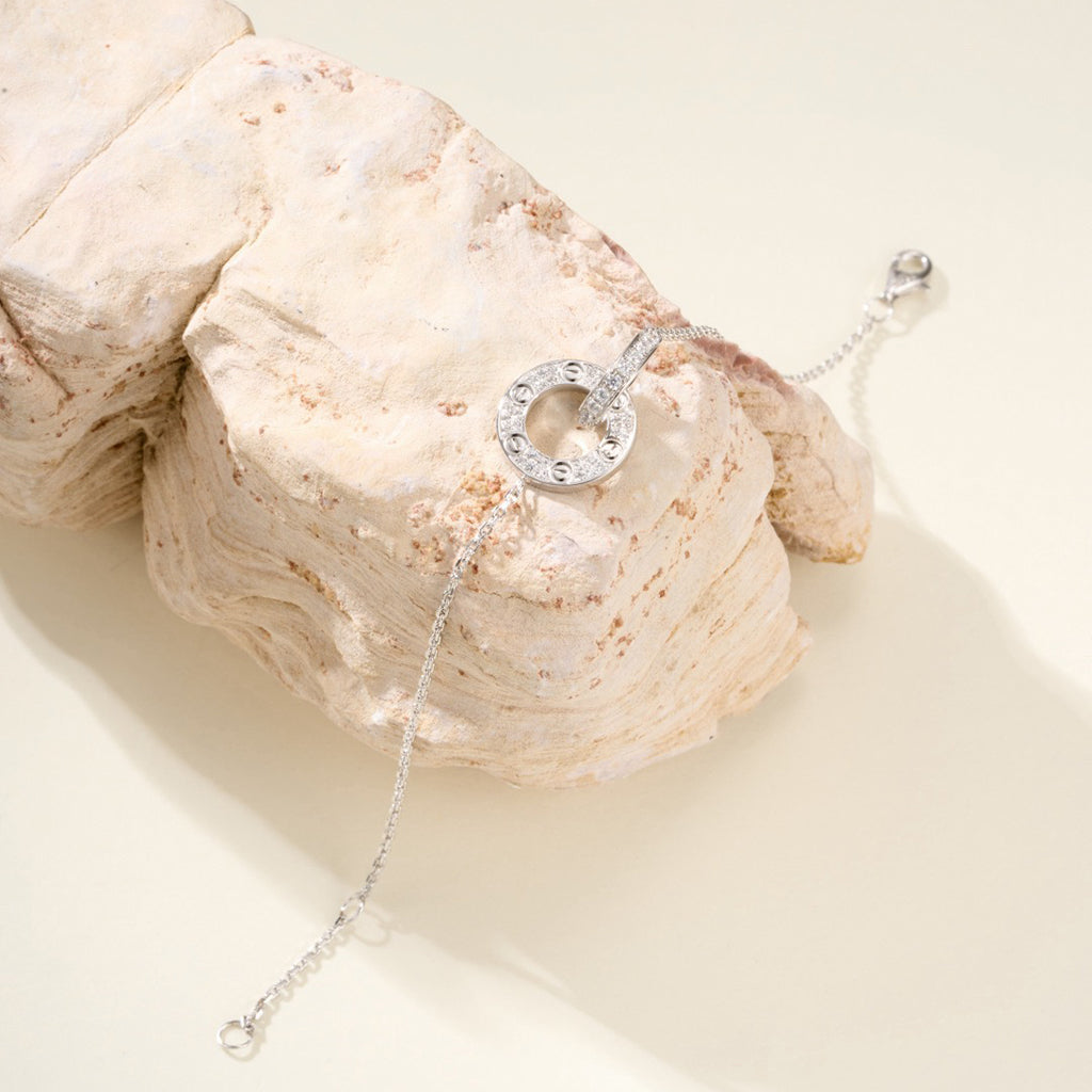 [LORA] LOVE DOUBLE RING FULL DIAMOND BRACELET