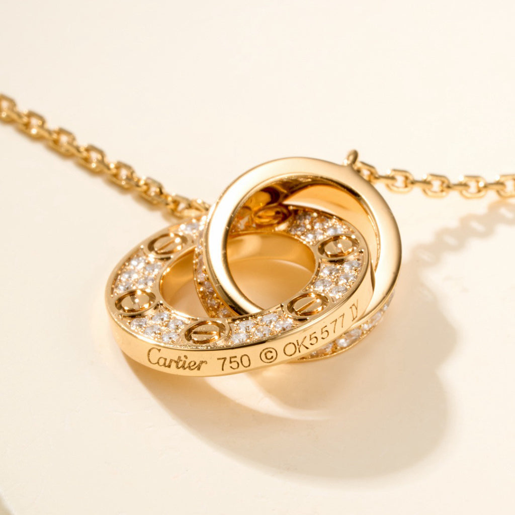 [LORA] LOVE DOUBLE RING FULL DIAMOND BRACELET