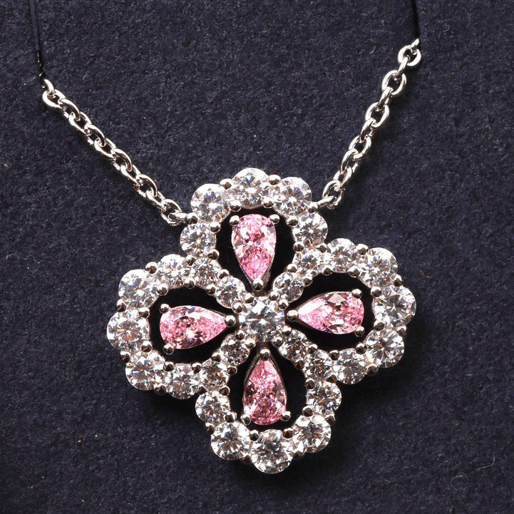 [LORA]LOOP NECKLACE FULL MOTIF DIAMOND 16MM MULTIPLE COLORS