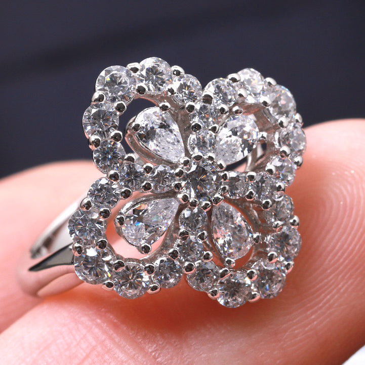 [LORA]LOOP RING FULL MOTIF DIAMOND 16MM SILVE