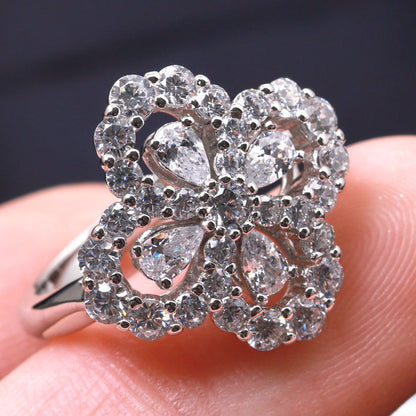 [LORA]LOOP RING FULL MOTIF DIAMOND 16MM SILVE