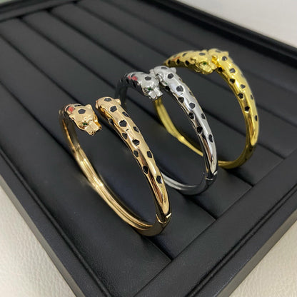 [LORA] PANTHERE DOUBLE HEADED OPEN BRACELET