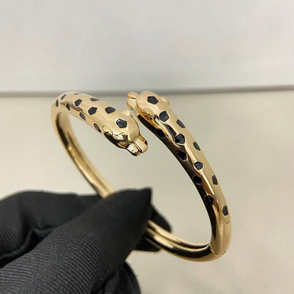 [LORA] PANTHERE DOUBLE HEADED OPEN BRACELET
