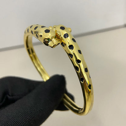 [LORA] PANTHERE DOUBLE HEADED OPEN BRACELET