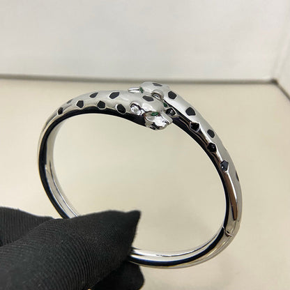[LORA] PANTHERE DOUBLE HEADED OPEN BRACELET