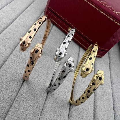 [LORA] PANTHERE DOUBLE HEADED OPEN BRACELET