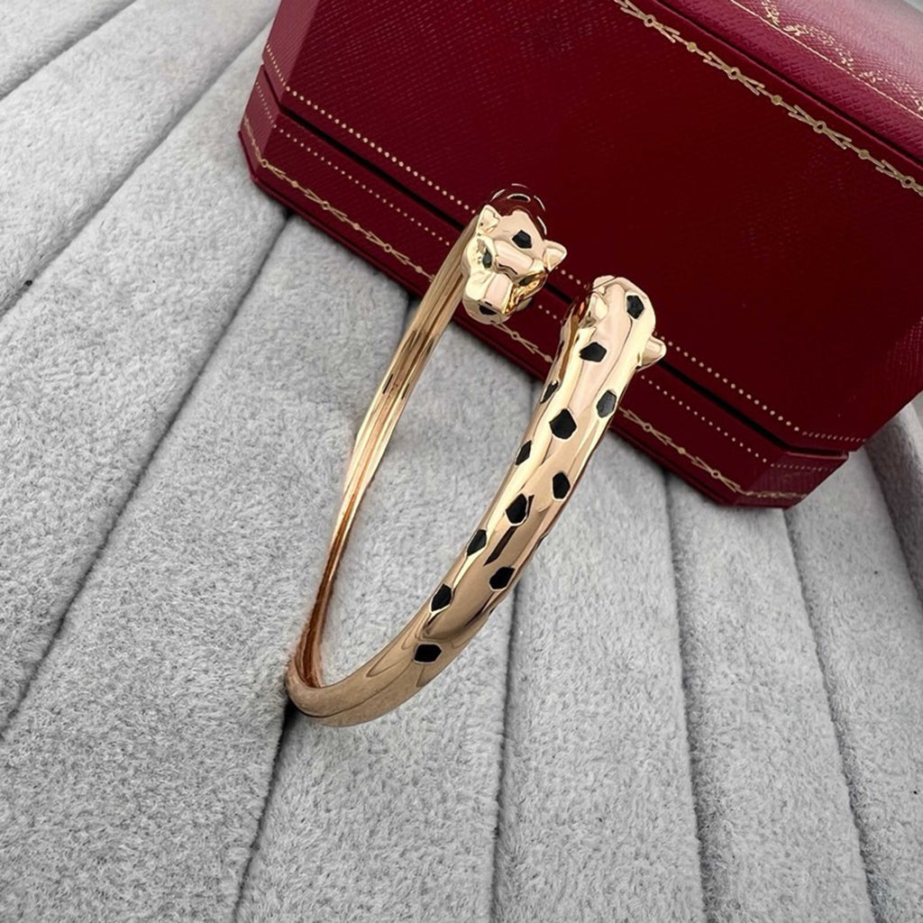 [LORA] PANTHERE DOUBLE HEADED OPEN BRACELET