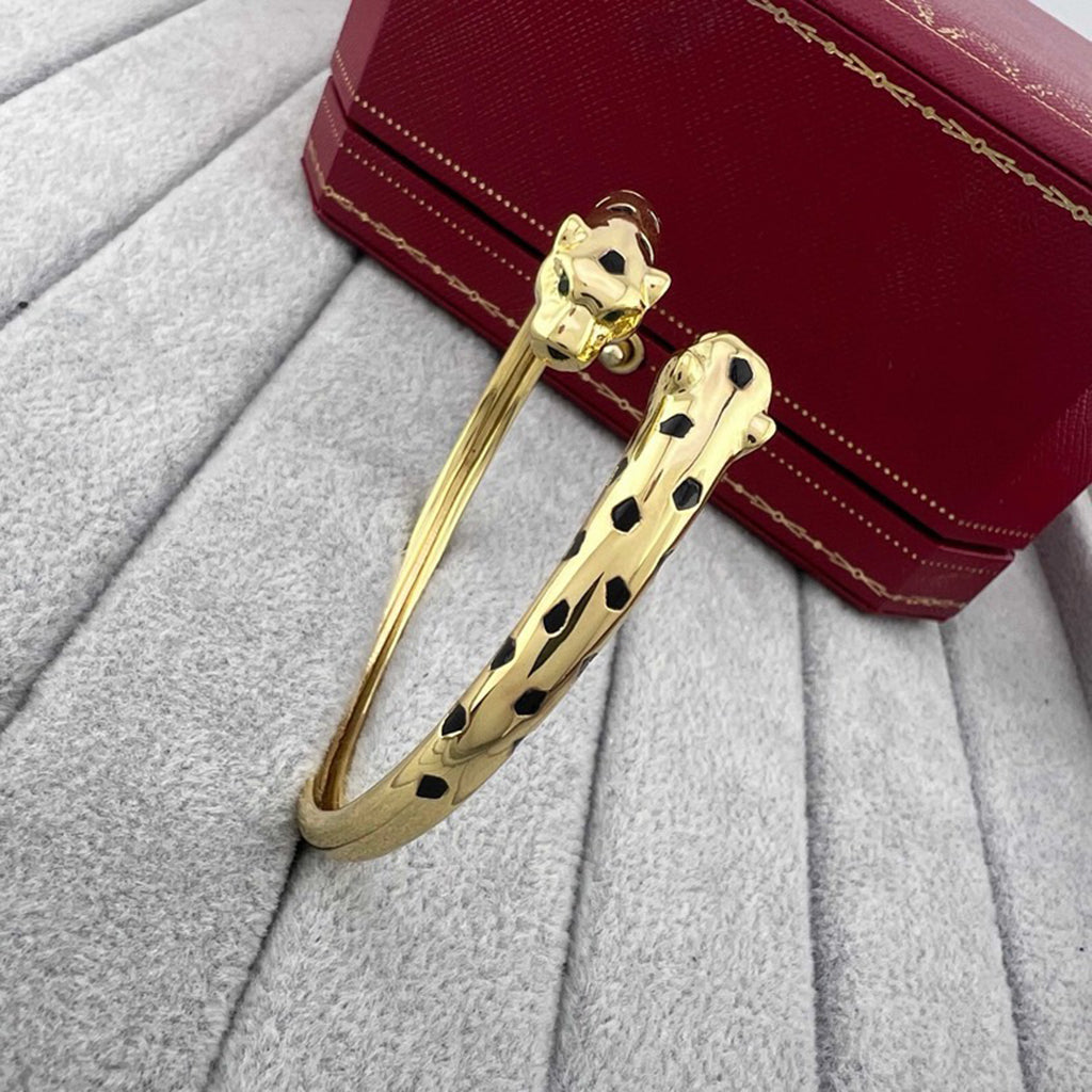 [LORA] PANTHERE DOUBLE HEADED OPEN BRACELET