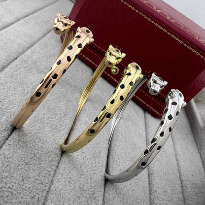 [LORA] PANTHERE DOUBLE HEADED OPEN BRACELET