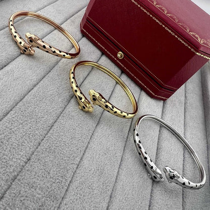 [LORA] PANTHERE DOUBLE HEADED OPEN BRACELET
