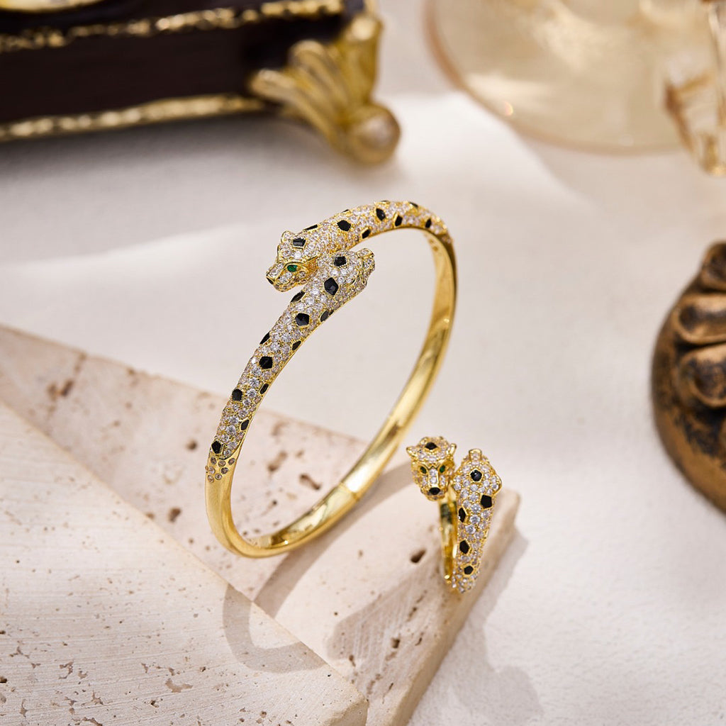 [LORA] PANTHERE DOUBLE HEADED FULL DIAMOND  RING