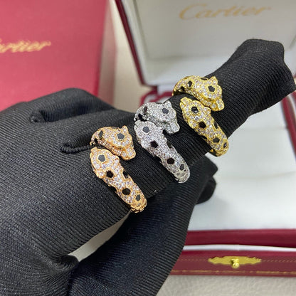 [LORA] PANTHERE DOUBLE HEADED FULL DIAMOND  RING