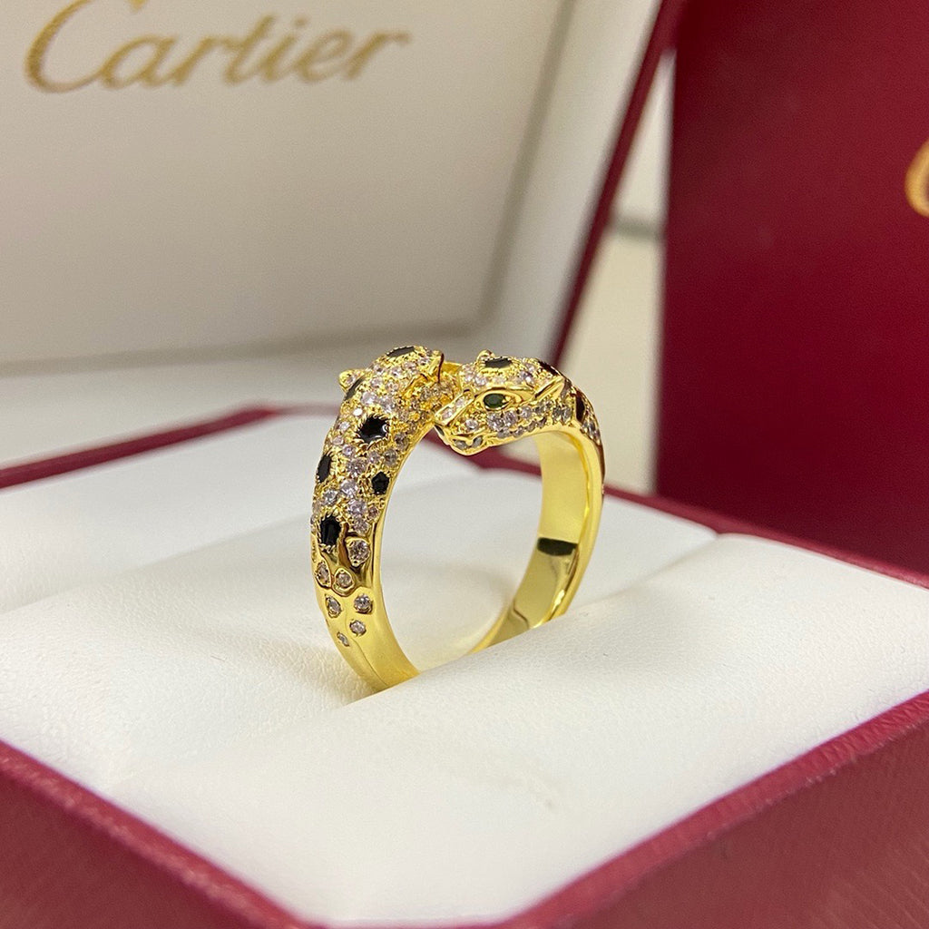 [LORA] PANTHERE DOUBLE HEADED FULL DIAMOND  RING