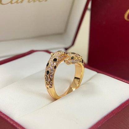 [LORA] PANTHERE DOUBLE HEADED FULL DIAMOND  RING