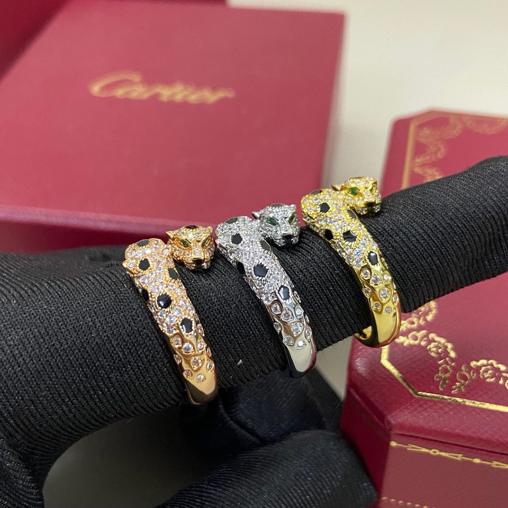 [LORA] PANTHERE DOUBLE HEADED FULL DIAMOND  RING