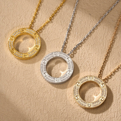 [LORA] LOVE NECKLACE 16MM  FULL DIAMOND