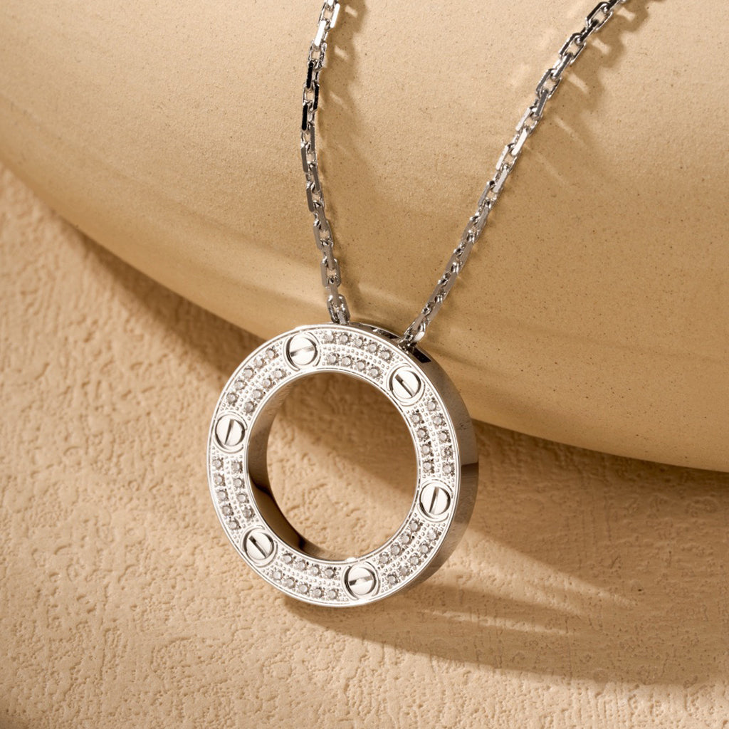 [LORA] LOVE NECKLACE 16MM  FULL DIAMOND