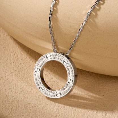 [LORA] LOVE NECKLACE 16MM  FULL DIAMOND