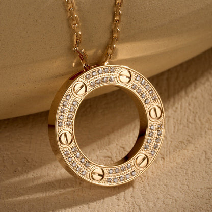 [LORA] LOVE NECKLACE 16MM  FULL DIAMOND