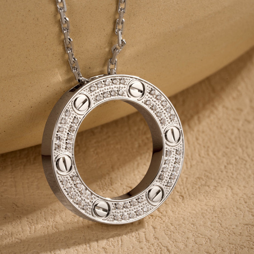 [LORA] LOVE NECKLACE 16MM  FULL DIAMOND
