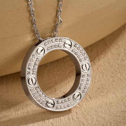 [LORA] LOVE NECKLACE 16MM  FULL DIAMOND