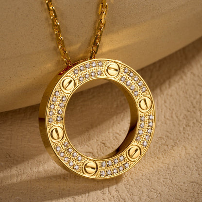 [LORA] LOVE NECKLACE 16MM  FULL DIAMOND